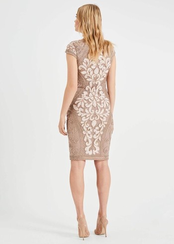 Phase Eight Perdy Tapework Lace Dress Cream Australia | ZJ2604795